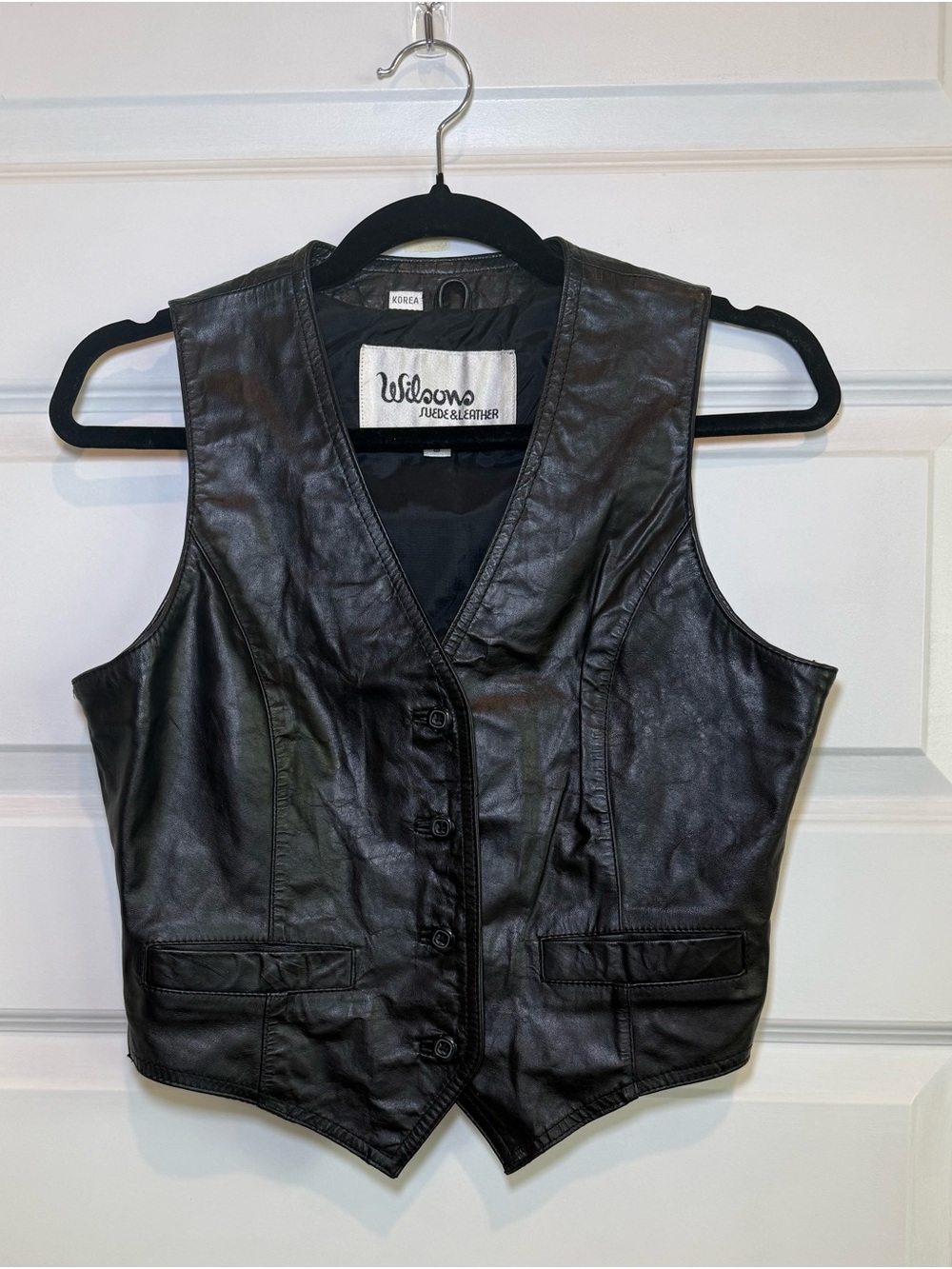 Wilsons Leather Black Leather Vest size 8